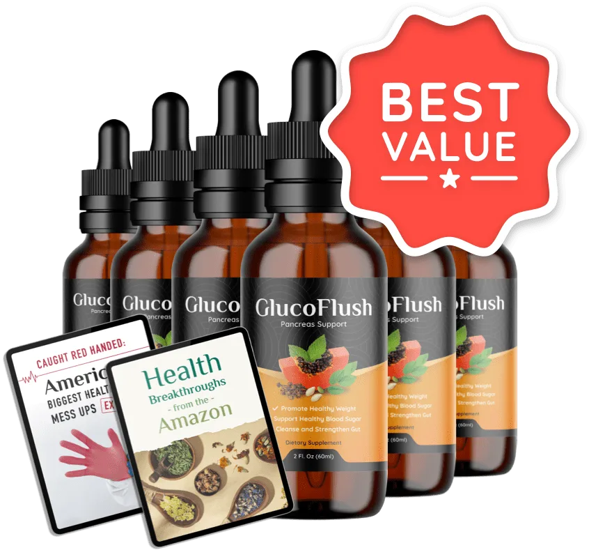 GlucoFlush Reviews - Blood Sugar Management Supplement Bottle