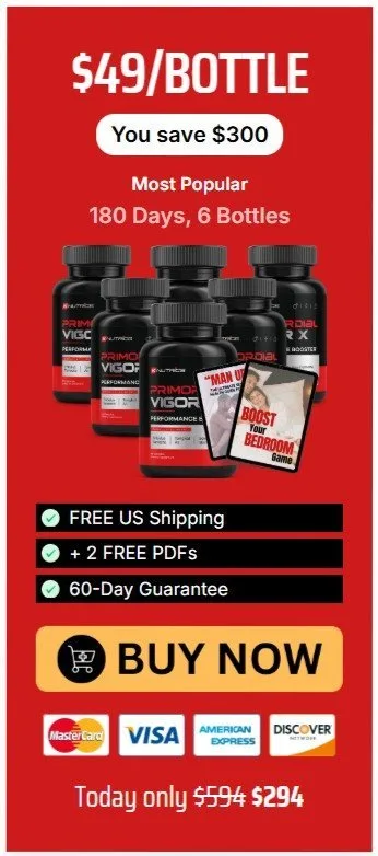 Primordial Vigor X Reviews - Men's Health & Vitality Supplement Bottle