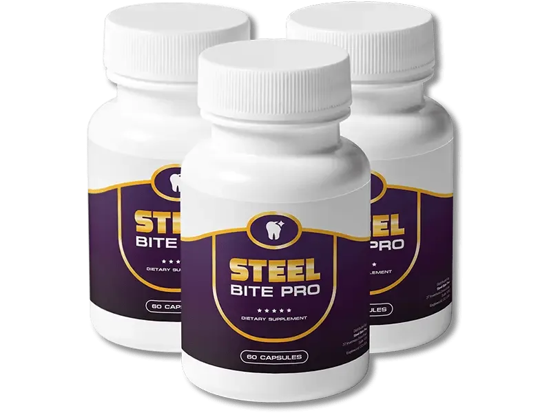 Steel Bite Pro Reviews - Oral Health & Dental Supplement Bottle